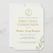 グリーンボタニカルリース金ゴールドクロスファースト通信 招待状 (正面)