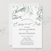 グリーンボタニカルリーフエンゲージメントパーティー 招待状 (正面)