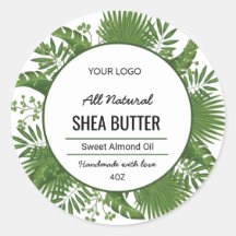 グリーンボタニカルリーフサークルシール