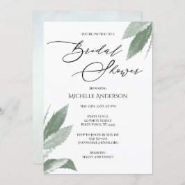 グリーンボタニカルリーフ ブライダルシャワー 招待状