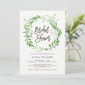 グリーンボタニカルリーフ wreath ブライダルシャワー 招待状 (スタンド正面)