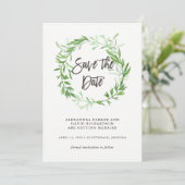グリーンボタニカルリーフ wreath Save the Date セーブザデート (スタンド正面)