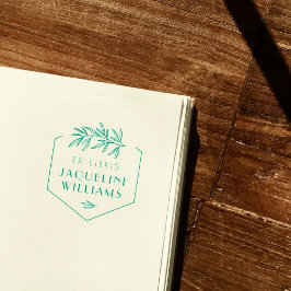 グリーンボタニカル図書館ブックエクスリブリスブックプレート セルフインキングスタンプ