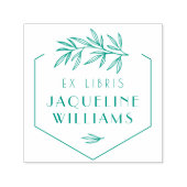 グリーンボタニカル図書館 本のEx Libris 本のプレート セルフインキングスタンプ (デザイン)