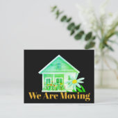 グリーンボタニカル我々は新しいホームアドレスを移動している ポストカード (スタンド正面)