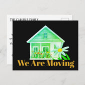 グリーンボタニカル我々は新しいホームアドレスを移動している ポストカード (正面/裏面)