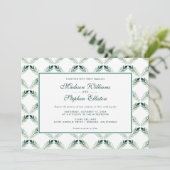 グリーンボタニカル水彩パターン - 結婚式 招待状 (スタンド正面)