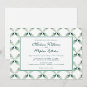 グリーンボタニカル水彩パターン - 結婚式 招待状 (正面/裏面)