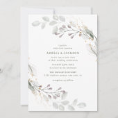 グリーンボタニカル結婚式招待状 招待状 (正面)