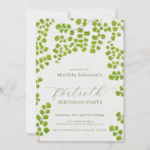 グリーンボタニカル40歳の誕生日 招待状 (正面)