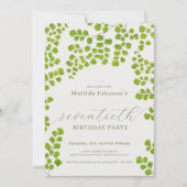 グリーンボタニカル70誕生日 招待状 (正面)
