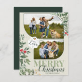 グリーンボタニカル メリークリスマス2 家族写真 シーズンカード (正面/裏面)