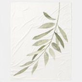 グリーンボタニッモダンクボホセージ水の色離れの フリースブランケット (正面)