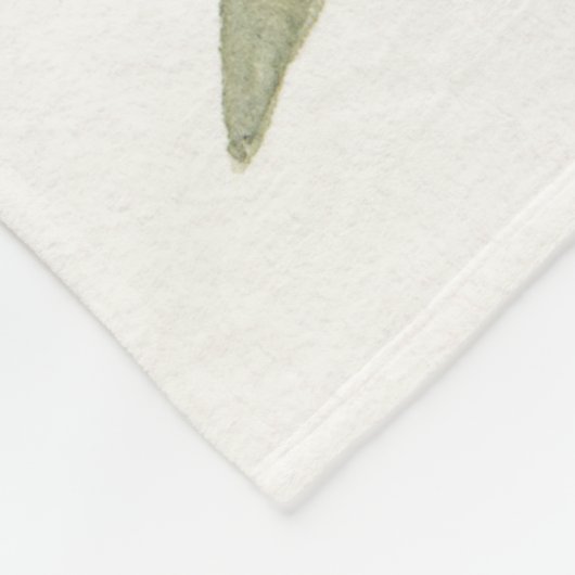 グリーンボタニッモダンクボホセージ水の色離れの フリースブランケット (角)