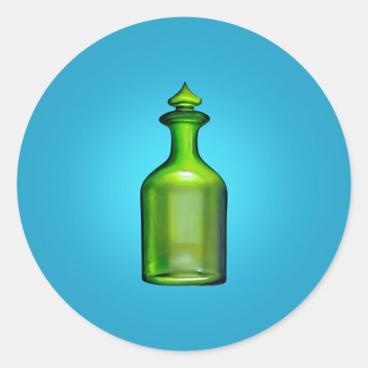 グリーンボトルクラシックラウンドステッカー ラウンドシール (正面)