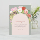 グリーンボホアーチサボツ開花デザートベビーシャワー サンキューカード (スタンド正面)