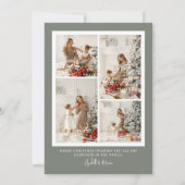 グリーンボホオーバルフォトクリスマス シーズンカード (裏面)