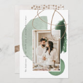 グリーンボホジモダンオメトリックフォトホリデーカード シーズンカード (正面/裏面)