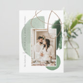 グリーンボホジモダンオメトリックフォトホリデーカード シーズンカード (スタンド正面)