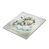 グリーンボホスリーピングテディベアかわいい タイル (側面)