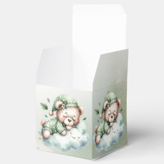 グリーンボホスリーピングテディベアキュートパーティー フェイバーボックス (オープン)