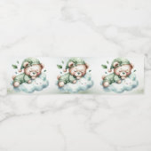 グリーンボホスリーピングテディベアキュートパーティー ペットボトルラベル (シングルラベル)