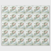 グリーンボホスリーピングテディベアキュートパーティー ラッピングペーパー (フラット)