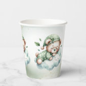 グリーンボホスリーピングテディベアキュートパーティー 紙コップ (裏面)