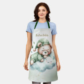 グリーンボホスリーピングテディベア可愛エレガントい エプロン (着用した状態)