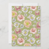 グリーンボホバニーラビットラブウォーターカラー結婚ズ 招待状 (裏面)