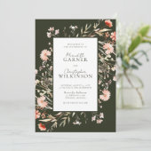 グリーンボホフローラフォト結婚式招待状 招待状 (スタンド正面)