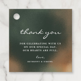 グリーンボホミニマリスト結婚ズサンキューメッセージカード フェイバータグ