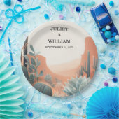 グリーンボホリーフデザートカッティ多肉性結婚の ペーパープレート (パーティー)