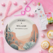 グリーンボホリーフデザートカッティ多肉性結婚の ペーパープレート (パーティー)