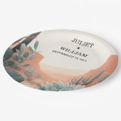 グリーンボホリーフデザートカッティ多肉性結婚の ペーパープレート (アングル)