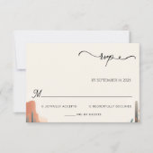 グリーンボホリーフデザートカッティ多肉性結婚の 出欠カード (正面)