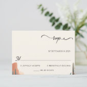 グリーンボホリーフデザートカッティ多肉性結婚の 出欠カード (スタンド正面)