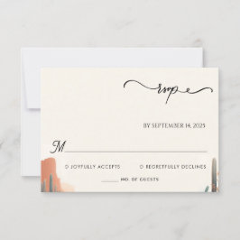 グリーンボホリーフデザートカッティ多肉性結婚の 出欠カード