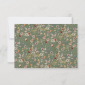グリーンボホワイルドフラワーアドバイスカード 招待状 (裏面)