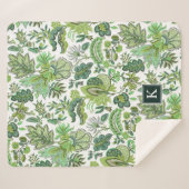 グリーンボホヴィンテージフローラモノグラム シェルパブランケット (正面(横))