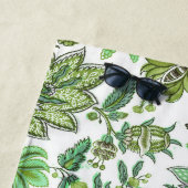 グリーンボホヴィンテージフローラモノグラム ビーチタオル (インサイチュ)