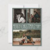 グリーンボホ水玉模様クラシッククリスマス写真 シーズンカード (正面)