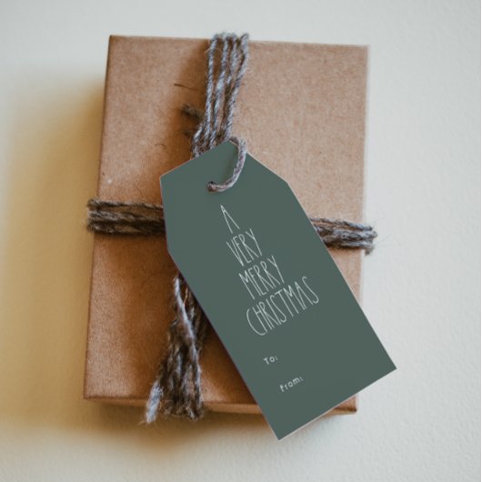 グリーンボホ水玉模様クリスマスから ギフトタグ