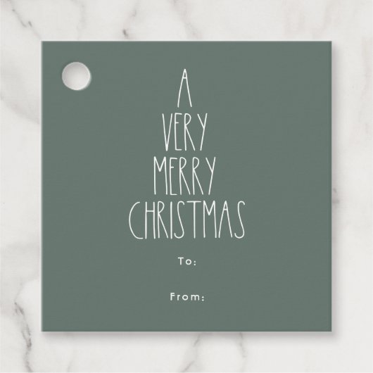 グリーンボホ水玉模様クリスマススクウェアから フェイバータグ (正面)