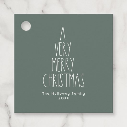 グリーンボホ水玉模様クリスマスススススクエア フェイバータグ (正面)