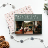 グリーンボホ水玉模様クリスマススリーフォト シーズンカード