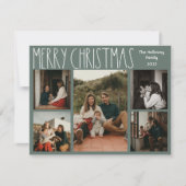 グリーンボホ水玉模様クリスマスファイブフォト シーズンカード (正面)