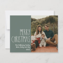 グリーンボホ水玉模様クリスマスフォト独身のー シーズンカード