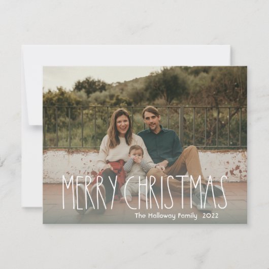 グリーンボホ水玉模様クリスマスフルフォト シーズンカード (正面)