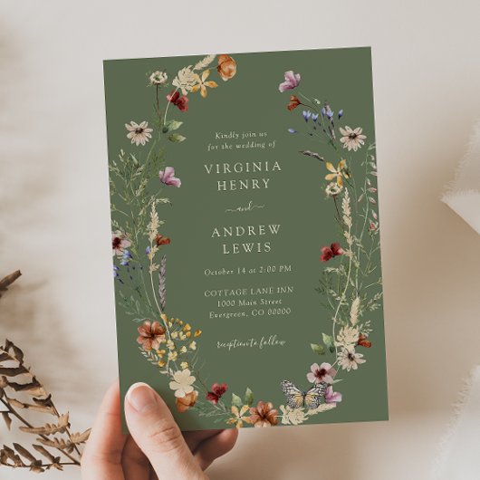 グリーンボホ結婚式招待状 招待状